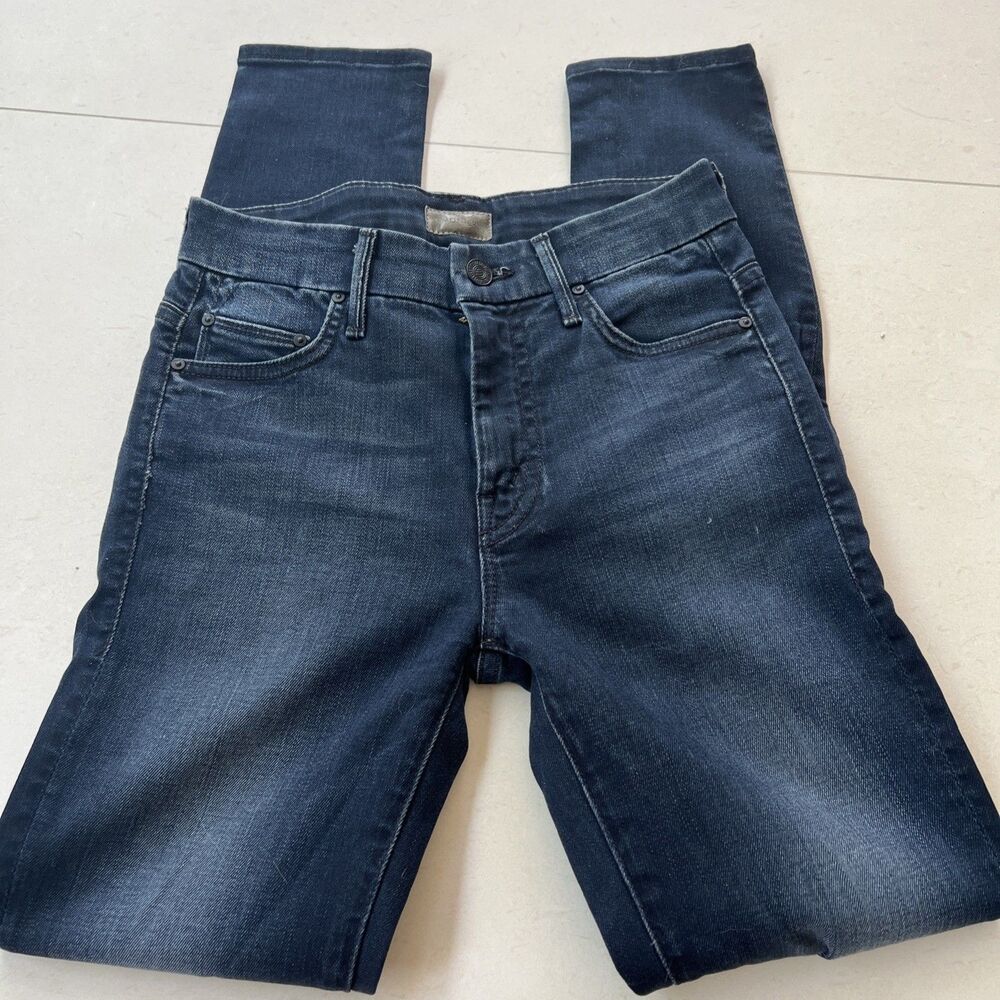 MOTHER High Waisted Looker Jeans Women’s Size 25 When the Going Gets Tough Dark - Picture 2 of 9